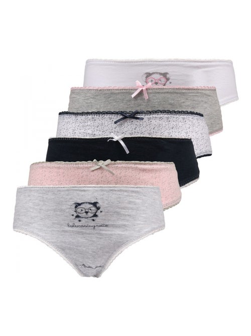 Cuecas Rapariga Lulu Castagnette Pack de 6 - Kiabi Cuecas Rapariga Lulu Castagnette Pack de 6 - Kiabi