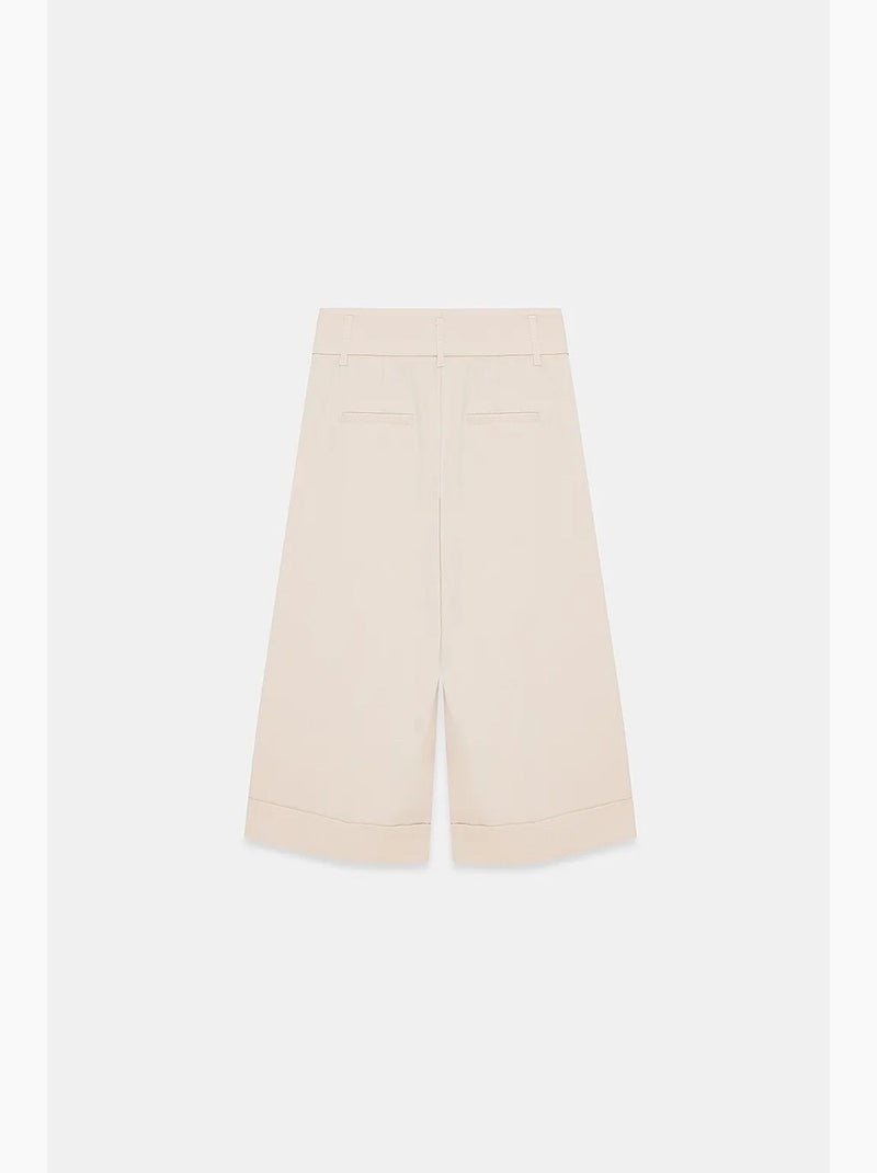 Culotte cintura subida crepe dilvin Bege-argila - Kiabi