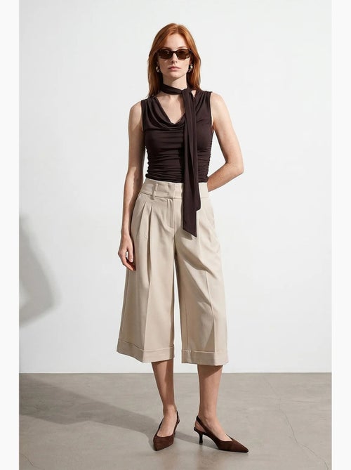 Culotte cintura subida crepe dilvin - Kiabi