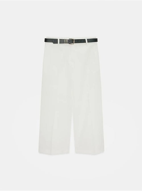 Culottes de crepe de cintura subida com cinto dilvin - Kiabi