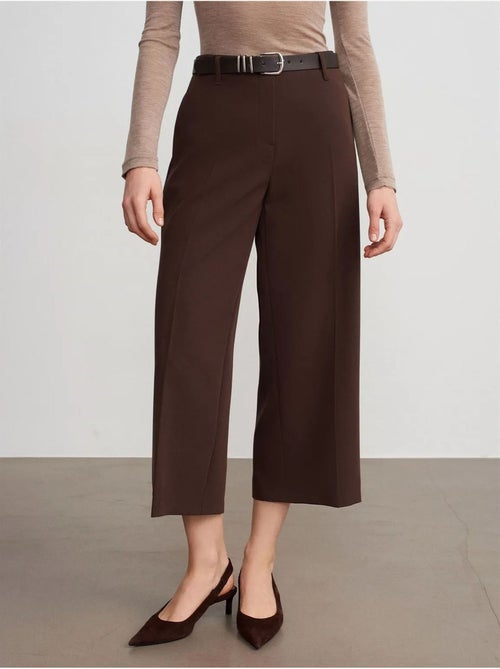 Culottes de crepe de cintura subida com cinto dilvin - Kiabi