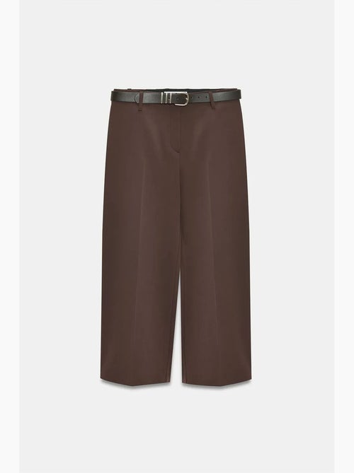 Culottes de crepe de cintura subida com cinto dilvin - Kiabi