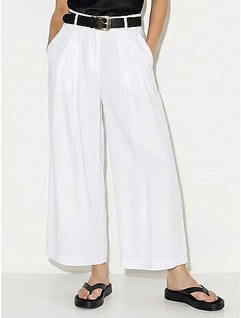 Culottes plissadas de cintura alta e perna larga lucci