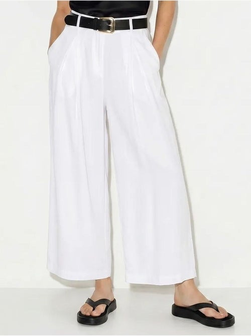 Culottes plissadas de cintura alta e perna larga lucci - Kiabi Culottes plissadas de cintura alta e perna larga lucci - Kiabi