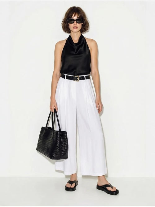 Culottes plissadas de cintura alta e perna larga lucci - Kiabi Culottes plissadas de cintura alta e perna larga lucci - Kiabi
