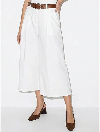 Culottes plissadas de cintura alta e perna larga lucci