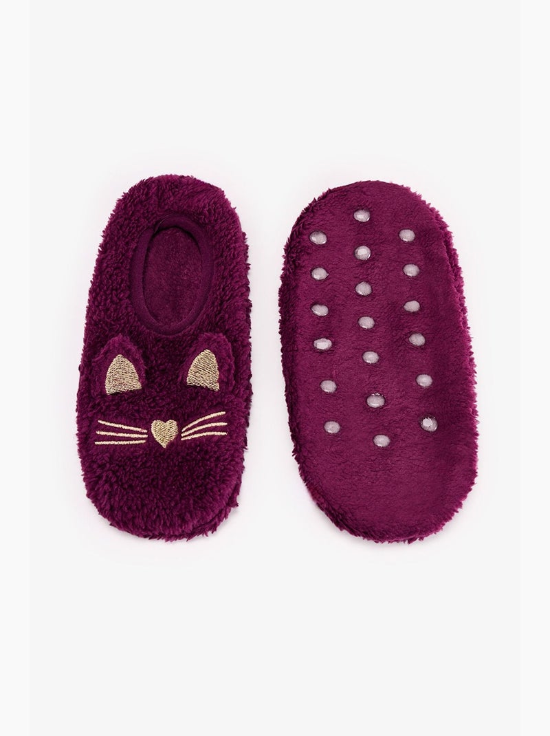 Cuteness meias-pantufa com padrão de gato penti Vermelho bordô - Kiabi