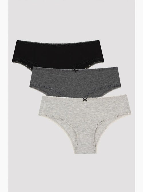 Daily lace cotton pack de 3 hipster penti - Kiabi Daily lace cotton pack de 3 hipster penti - Kiabi