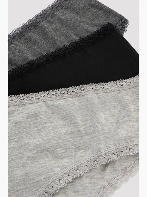 Daily lace cotton pack de 3 hipster penti - Kiabi Daily lace cotton pack de 3 hipster penti - Kiabi