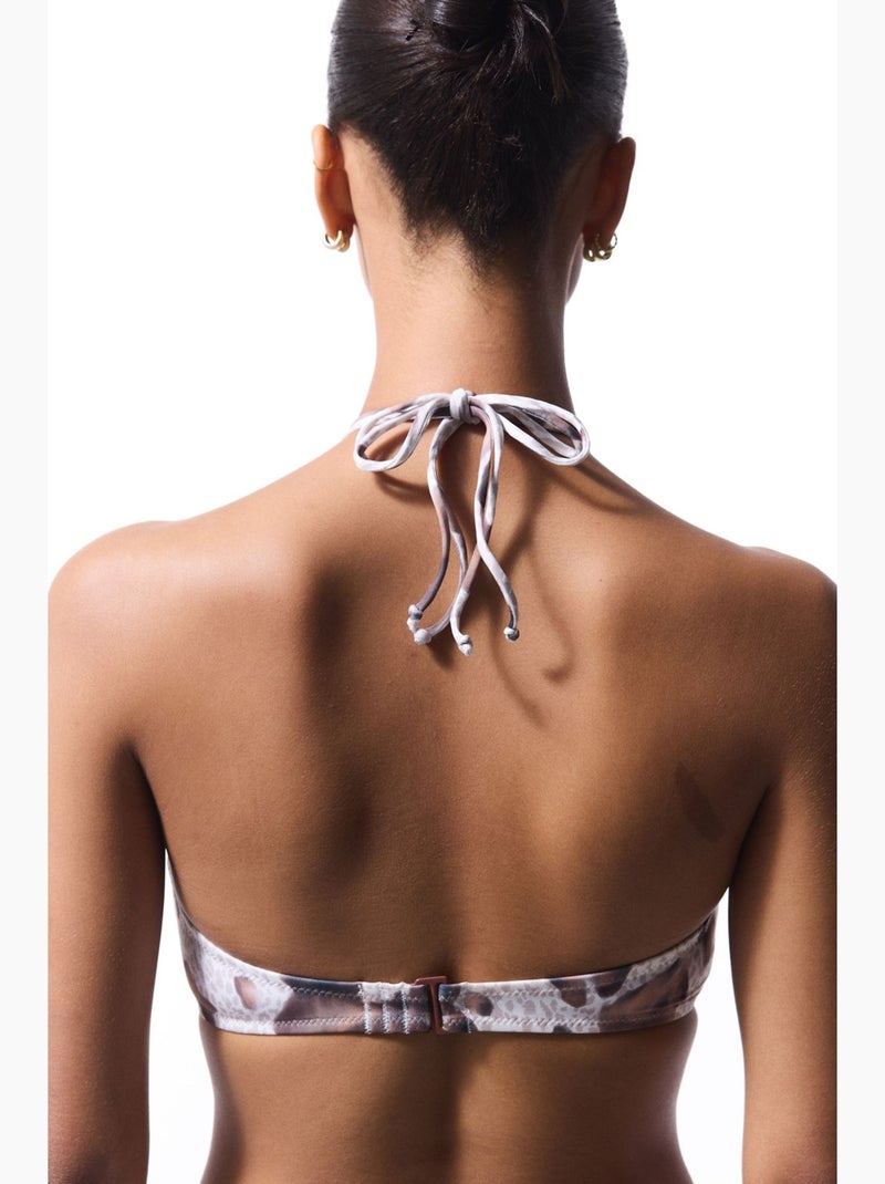 Dakota top de biquíni bandeau penti Branco Castanho - Kiabi