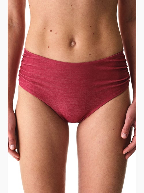 Dayana cueca de biquíni franzida de cintura subida, brilho metálico penti - Kiabi Dayana cueca de biquíni franzida de cintura subida, brilho metálico penti - Kiabi