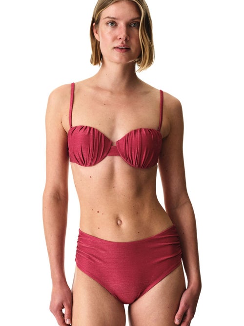 Dayana cueca de biquíni franzida de cintura subida, brilho metálico penti - Kiabi Dayana cueca de biquíni franzida de cintura subida, brilho metálico penti - Kiabi