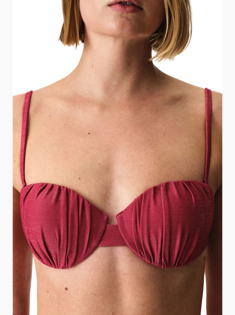Dayana shell top de biquíni com brilho penti Magenta - Kiabi