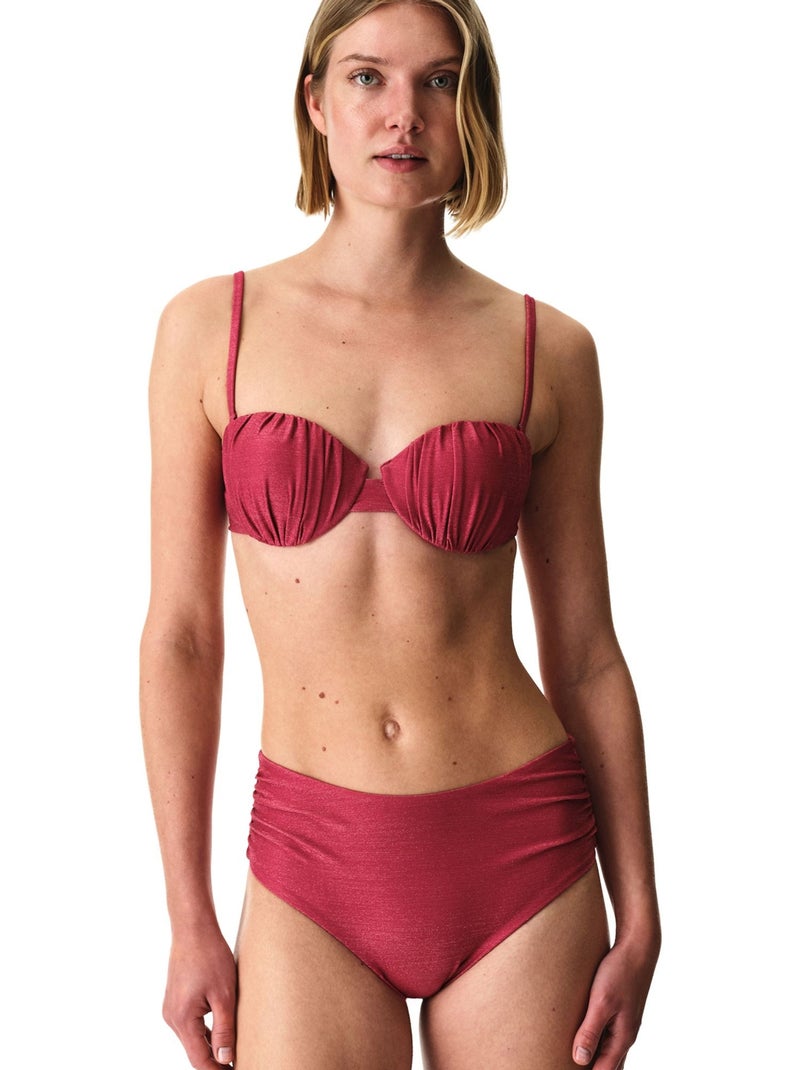Dayana shell top de biquíni com brilho penti Magenta - Kiabi