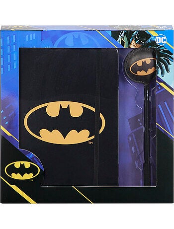 DC Comics Batman Batsignal Caixa de Presente com Diário e Caneta Fashion, Preta