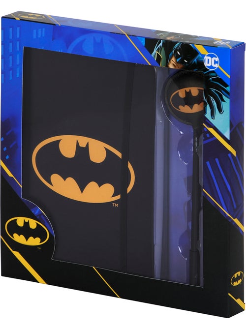DC Comics Batman Batsignal Caixa de Presente com Diário e Caneta Fashion, Preta - Kiabi