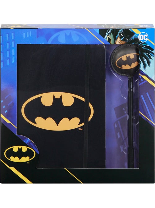 DC Comics Batman Batsignal Caixa de Presente com Diário e Caneta Fashion, Preta - Kiabi