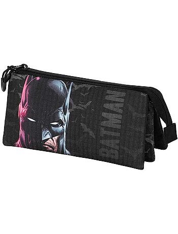 DC Comics Batman Face Estojo Triplo, Preta