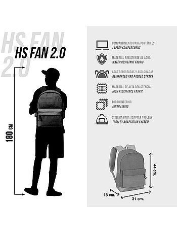 DC Comics Batman Face Mochila HS FAN 2.2, Preta