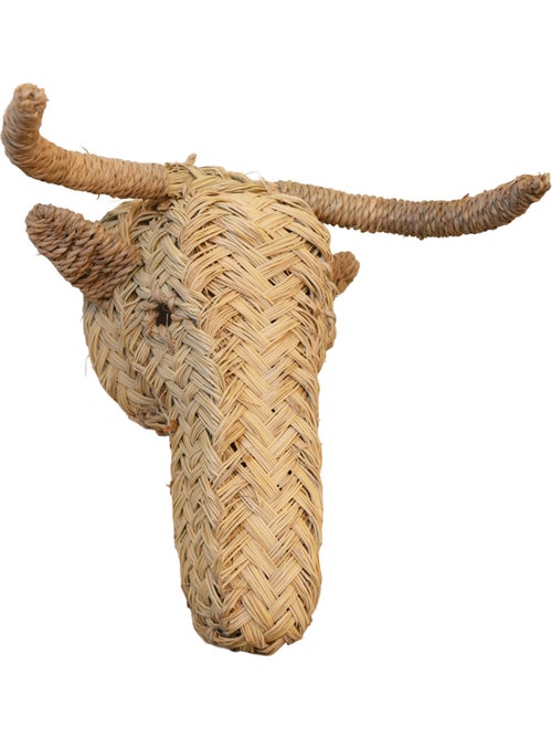 Decoração de parede com cabeça de alce em palha - Kiabi