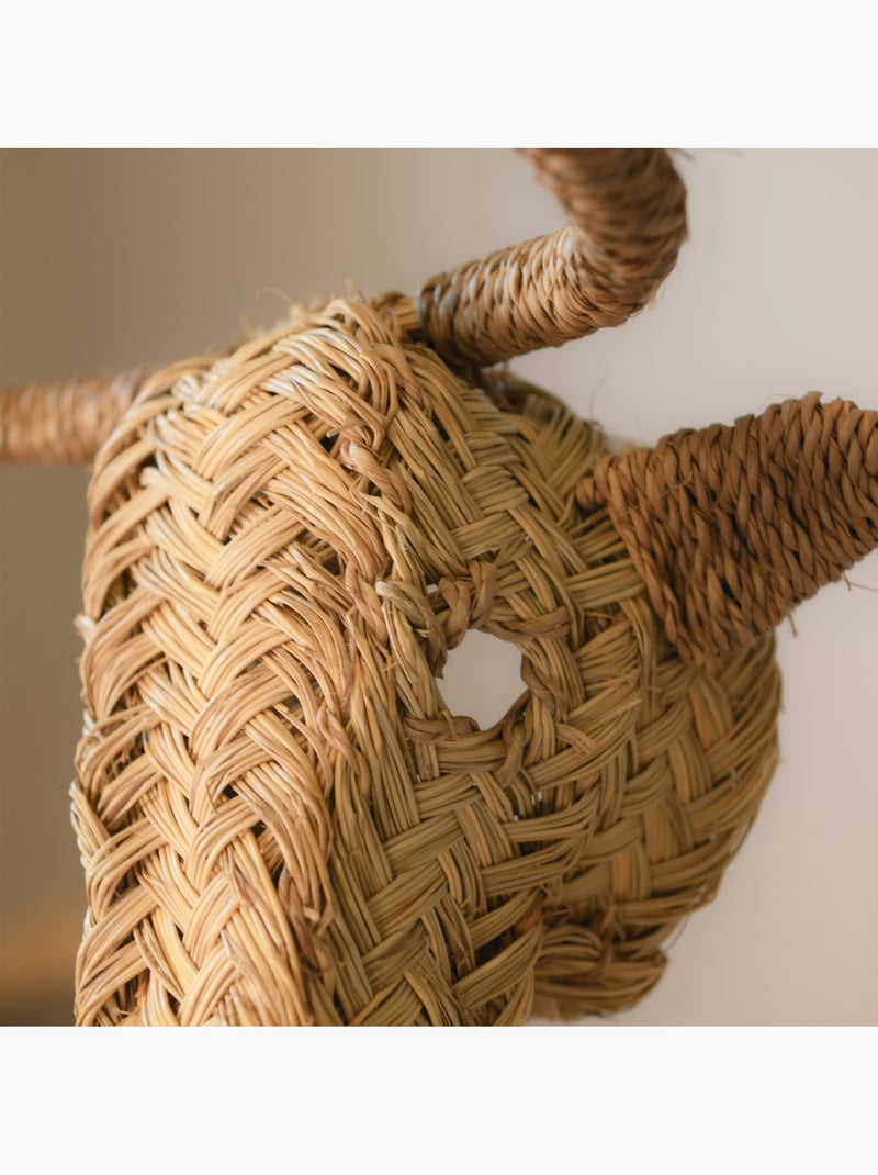 Decoração de parede com cabeça de alce em palha Bege - Kiabi