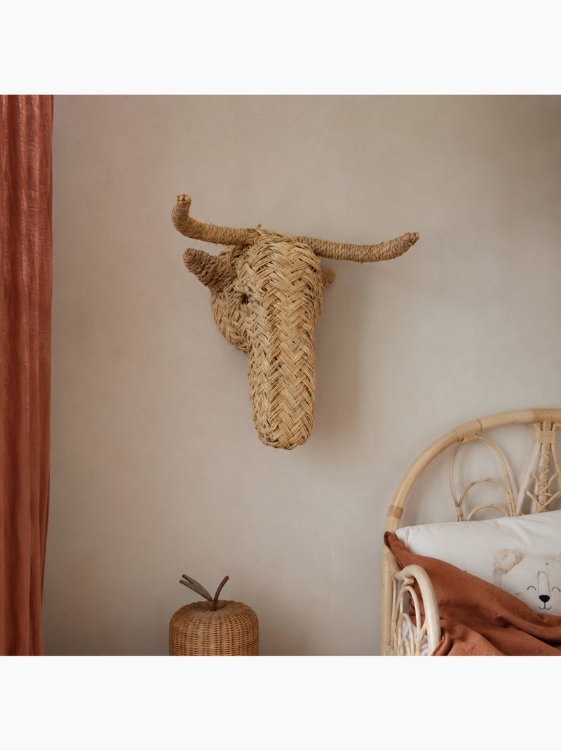 Decoração de parede com cabeça de alce em palha Bege - Kiabi