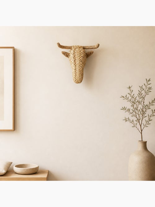Decoração de parede com cabeça de alce em palha - Kiabi Decoração de parede com cabeça de alce em palha - Kiabi