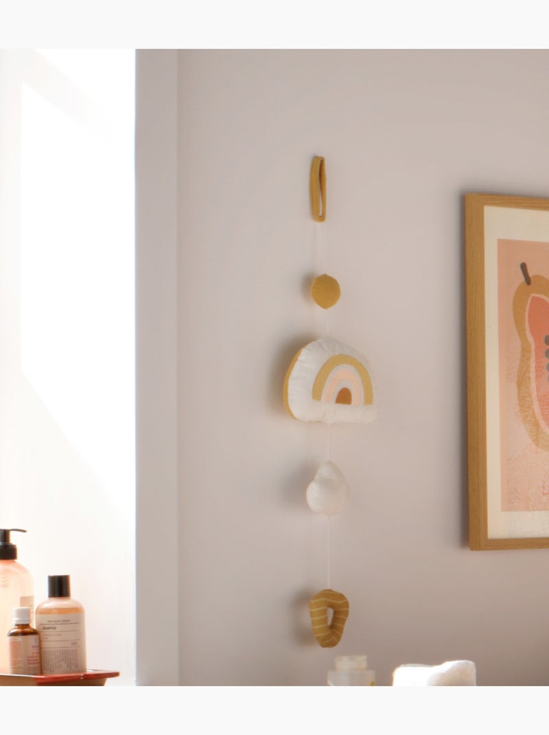 Decoração de parede em veludo bordado Branco - Kiabi