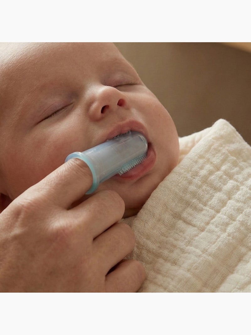 Dedeira escova dental silicone bebé lote 2 Azul - Kiabi