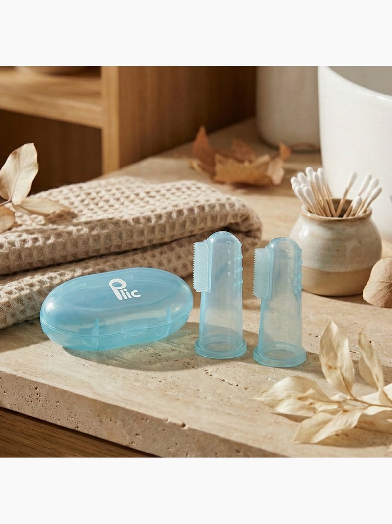 Dedeira escova dental silicone bebé lote 2 Azul - Kiabi