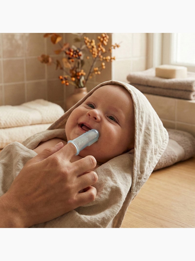 Dedeira escova dental silicone bebé lote 2 Azul - Kiabi