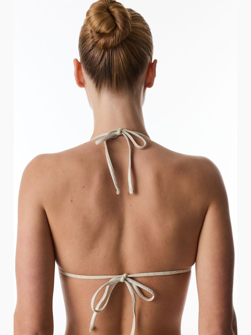 Deja top de biquíni bandeau brilhante penti Creme - Kiabi
