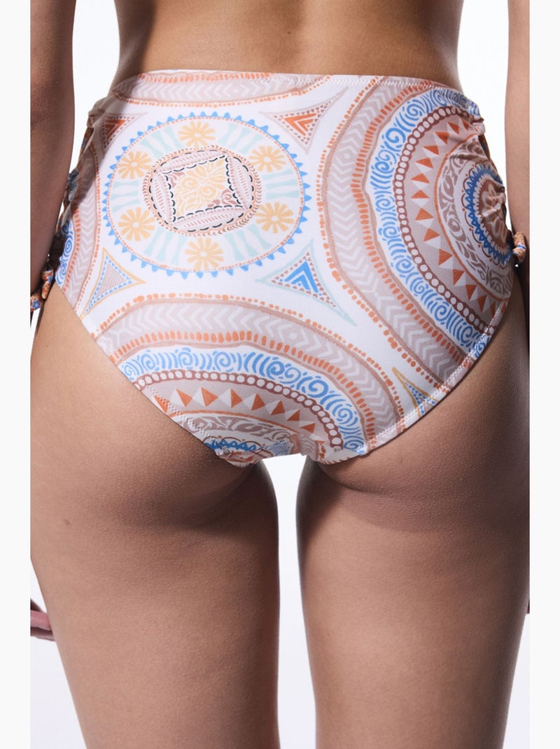 Della high fashion parte de baixo de biquíni de cintura subida penti Branco Laranja Azul - Kiabi