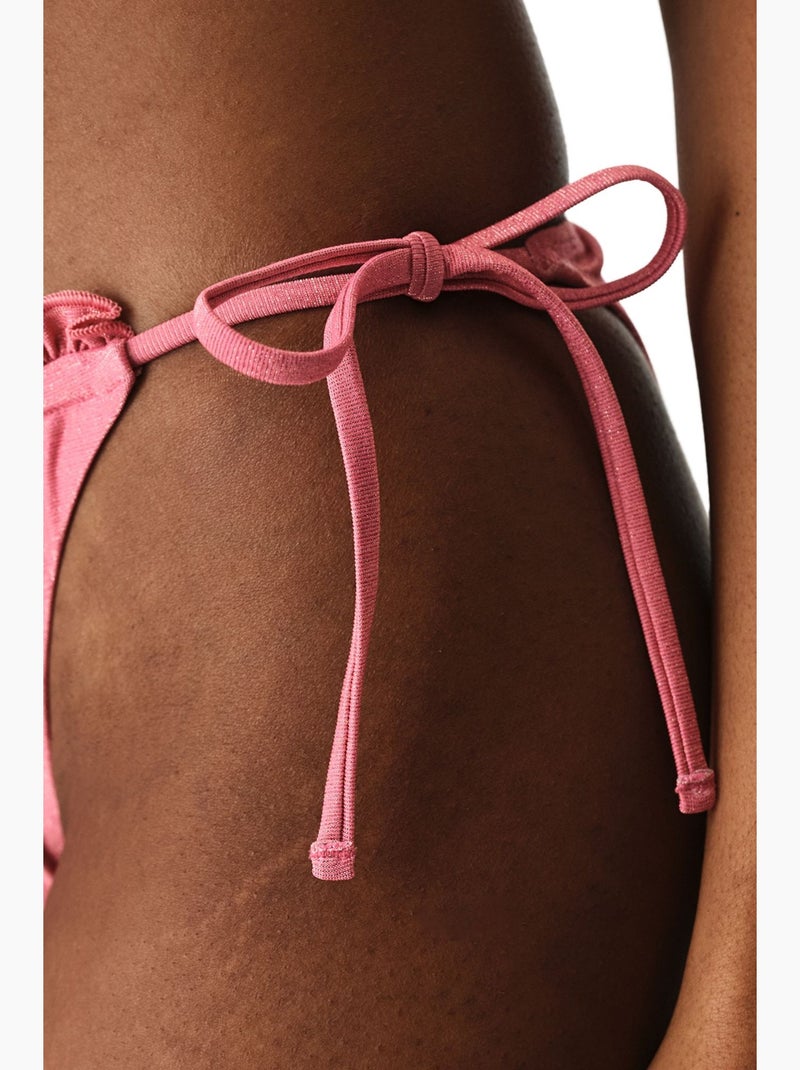 Denisse ruffle parte de baixo de biquíni com folhos, cintura média penti Rosa - Kiabi