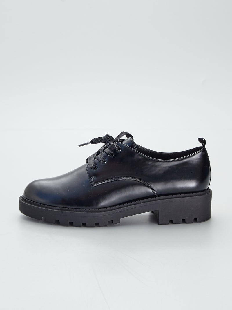 Derbies com solas grossas Preto - Kiabi
