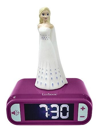 Despertador com luz nocturna desenho 3d frozen elsa e efeitos sonoros