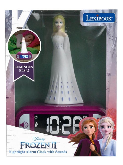 Despertador com luz nocturna desenho 3d frozen elsa e efeitos sonoros - Kiabi