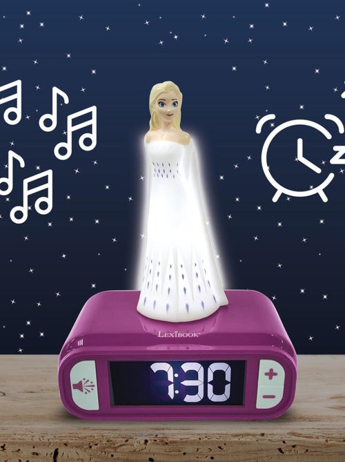 Despertador com luz nocturna desenho 3d frozen elsa e efeitos sonoros - Kiabi