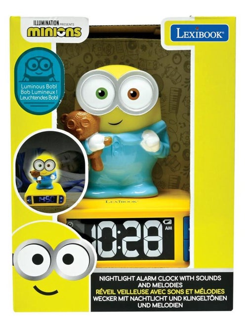 Despertador com luz nocturna desenho 3d os minions e efeitos sonoros - Kiabi
