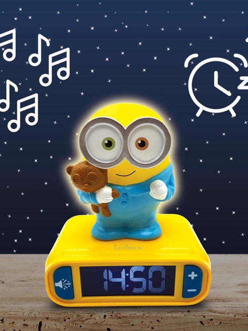 Despertador com luz nocturna desenho 3d os minions e efeitos sonoros - Kiabi