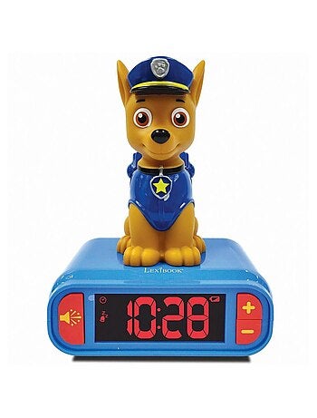 Despertador com luz nocturna desenho 3d paw patrol chase e efeitos sonoros