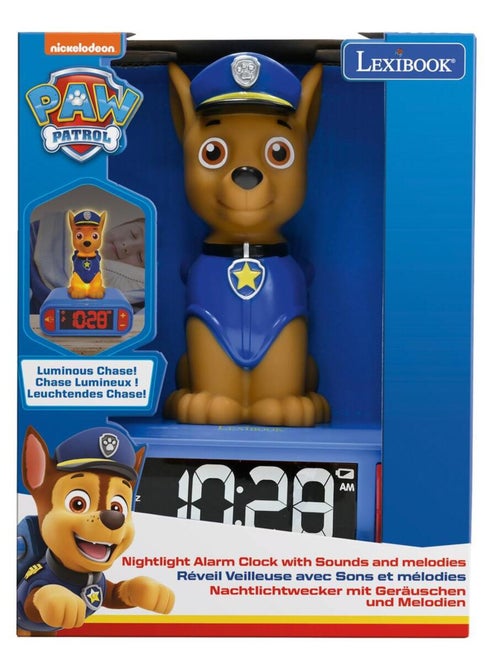 Despertador com luz nocturna desenho 3d paw patrol chase e efeitos sonoros - Kiabi