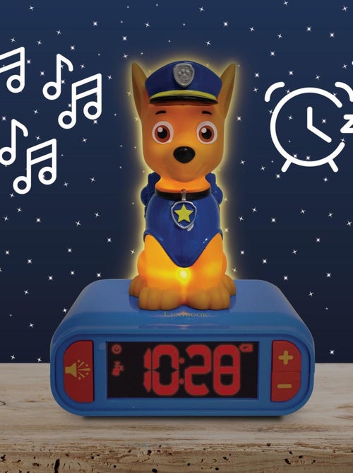 Despertador com luz nocturna desenho 3d paw patrol chase e efeitos sonoros - Kiabi
