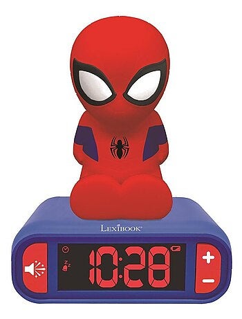 Despertador com luz nocturna desenho 3d spiderman e efeitos sonoros