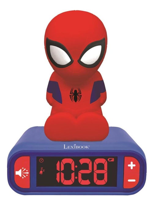 Despertador com luz nocturna desenho 3d spiderman e efeitos sonoros - Kiabi