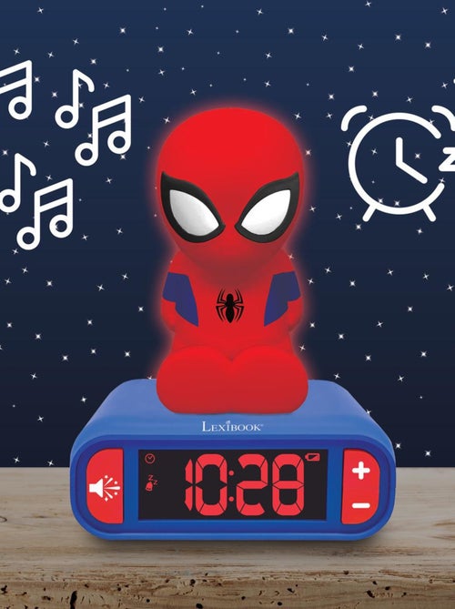 Despertador com luz nocturna desenho 3d spiderman e efeitos sonoros - Kiabi