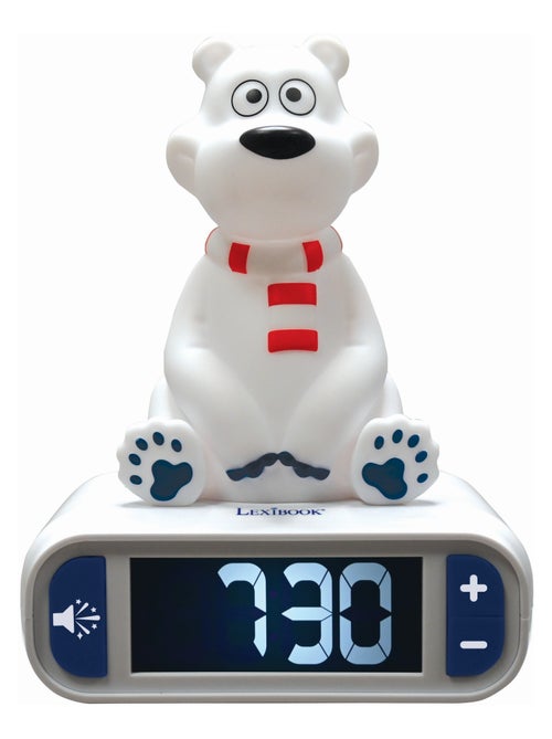 Despertador com luz nocturna design 3d animais urso polar e efeitos sonoros - Kiabi