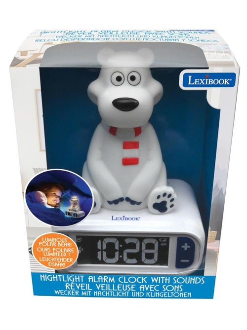Despertador com luz nocturna design 3d animais urso polar e efeitos sonoros - Kiabi