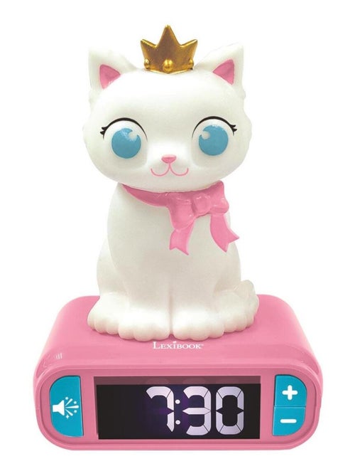 Despertador com luz nocturna e efeitos sonoros com design 3d de gato - Kiabi