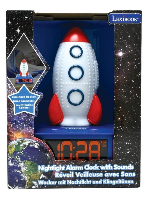 Despertador com luz nocturna e efeitos sonoros com design rocket 3d - Kiabi